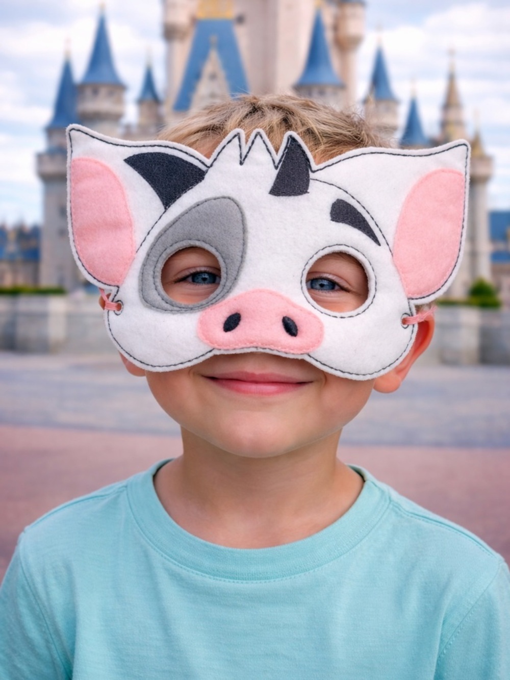 Soft Fabric Character Pig Children's Play Mask